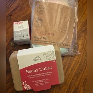 Breastfeeding Bundle - Reusable Bamboo Nursing Pads, Nipple Butter & Booby Tubes
